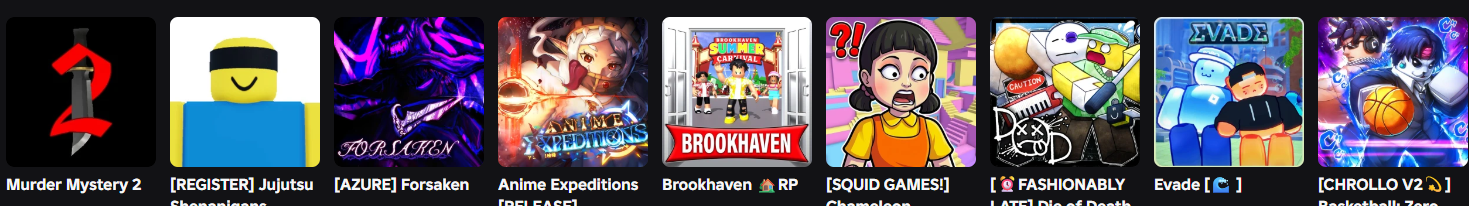 Trending Roblox games